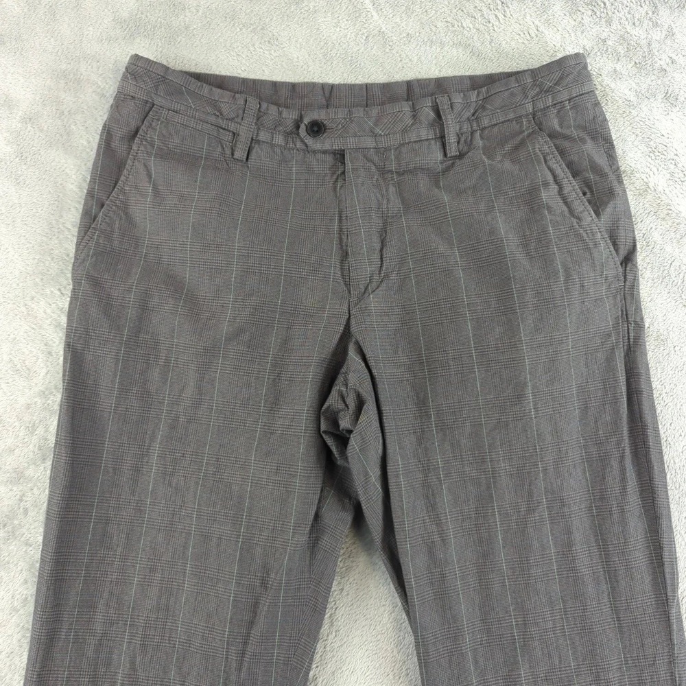 J Lindeberg Pants Mens 34x29* Gray Plaid Golf‎ Chino Straight Cotton Denim